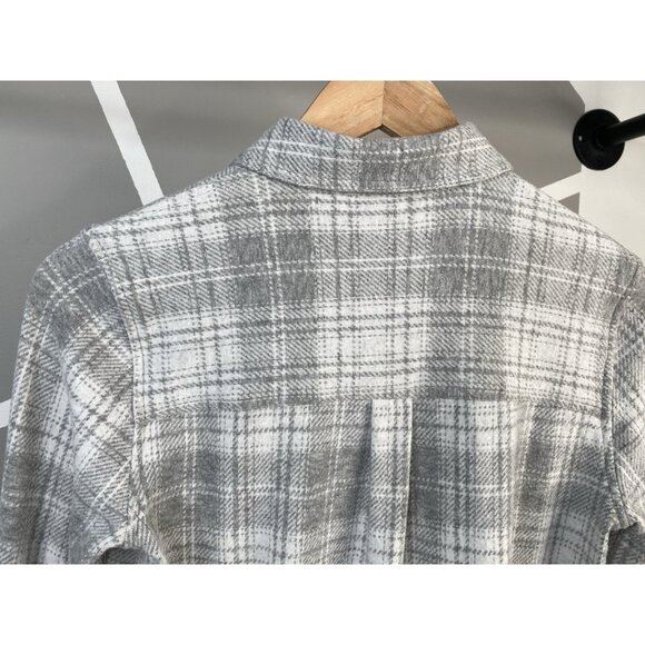 Faherty Legend Sweater Shirt Light Gray Plaid Womens XS Flannel Winter Clouds - Picture 2 of 16